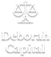 Eine Wage über dem Schriftzug von Deborah Capital